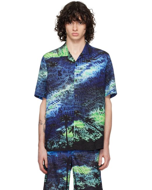 Ksubi Blue Space Palm Shirt for men