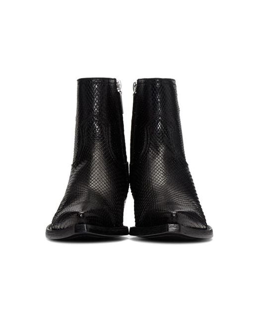 Saint Laurent Black Python Lukas Boots for Men | Lyst display picture 3