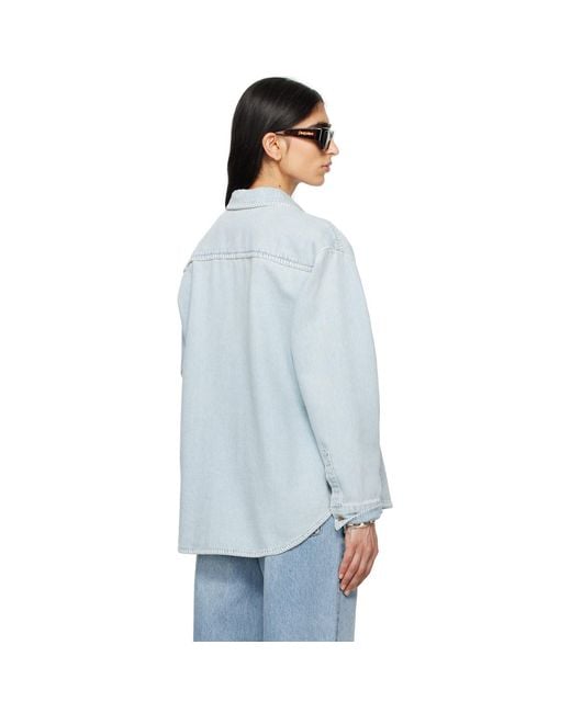 Still Here White Western Denim Shirt