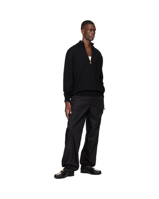 Versace Black Nylon Cargo Pants for men