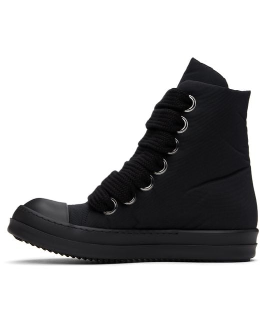 Rick Owens Black Hollywood Jumbo Lace Puffer Sneakers for men