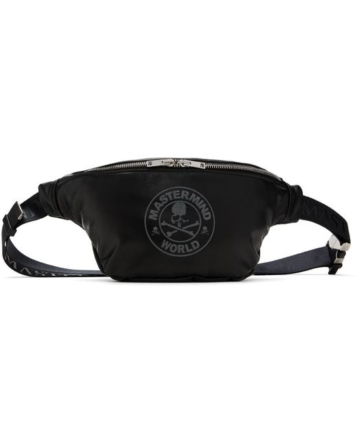MASTERMIND WORLD Black Mw Leather Pouch for men