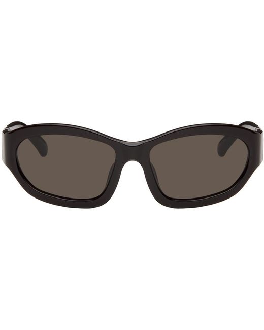 Dries Van Noten Black Brown Linda Farrow Edition goggle Sunglasses for men