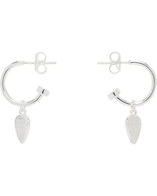 Stolen Girlfriends Club White Guitar Pic Anchor Earrings for men