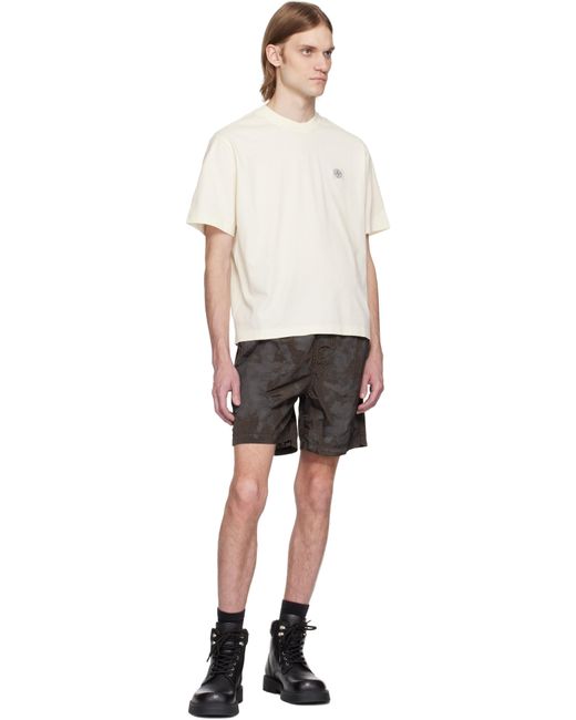 メンズ Stone Island オフホワイト Combed Organic Cotton Jersey Tシャツ White