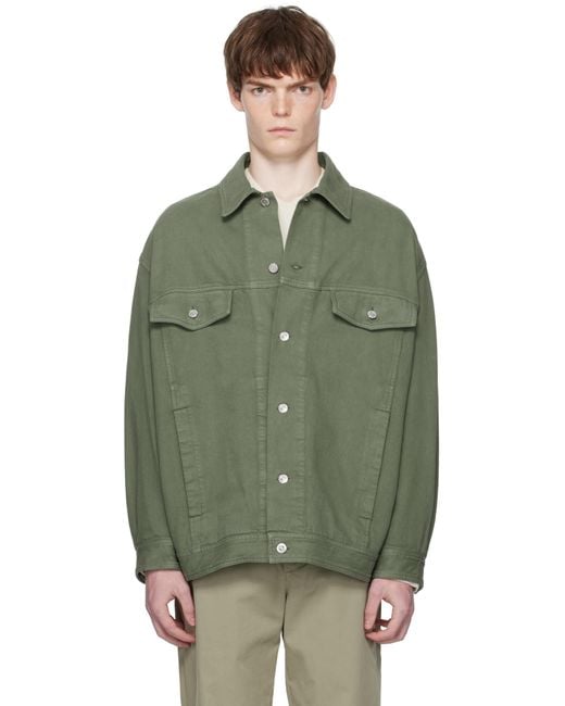 A.P.C. Green Elvis Denim Jacket for men