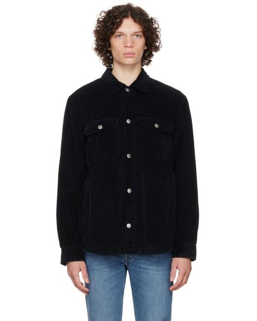 A.P.C. Cotton . Navy Alex Jacket in Black for Men | Lyst