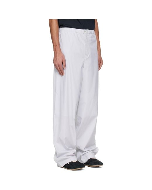 Jil Sander White Cotton Trousers for men
