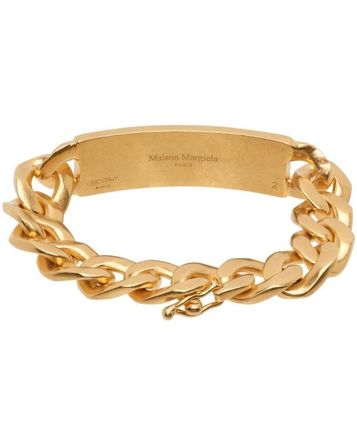 Maison Margiela Metallic Gold Curb Bracelet for men