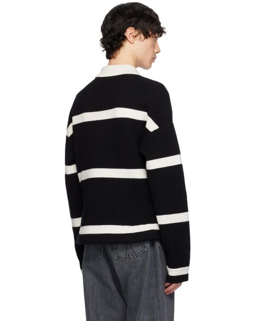 J.W. Anderson Black Structured Polo for men