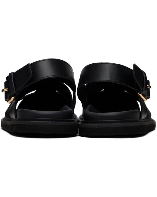 Moschino Black Calfskin Sandals for men