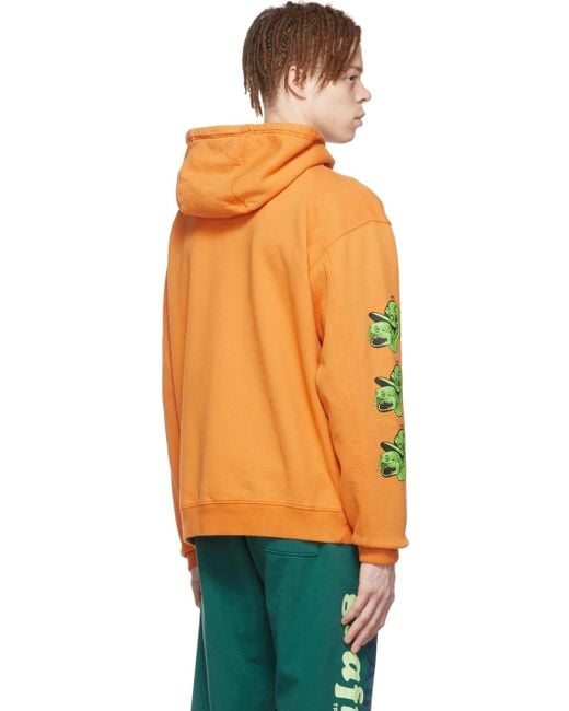 Brain Dead Orange Cotton Hoodie for men