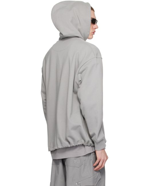 Y-3 Gray Pocket Hoodie for men