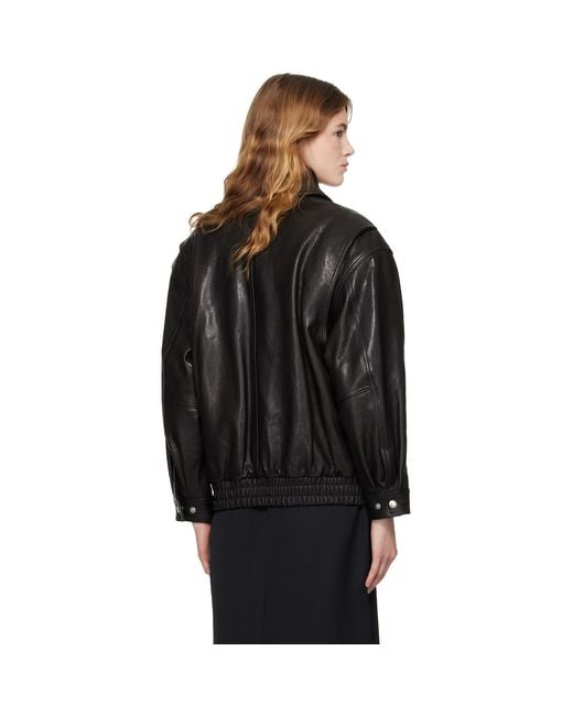 DUNST Black Oversized Vintage Leather Jacket