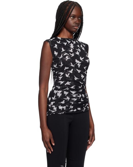 Stella McCartney ブラック Flying Bird Haze メッシュ トップス Black