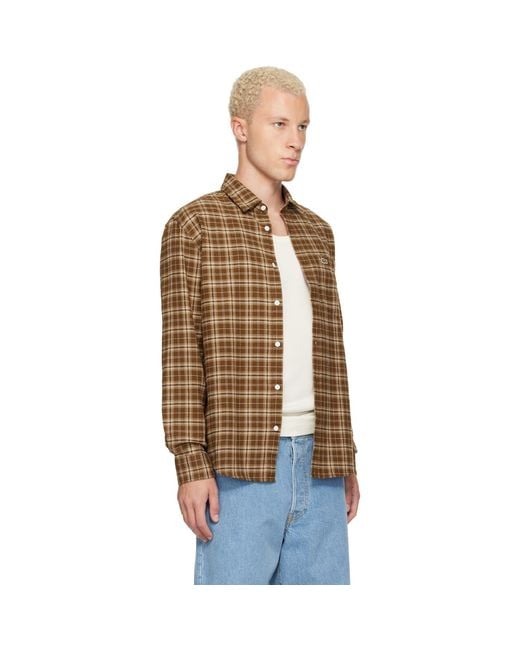 Lacoste Brown Regular Fit Plaid Flannel Shirt for men