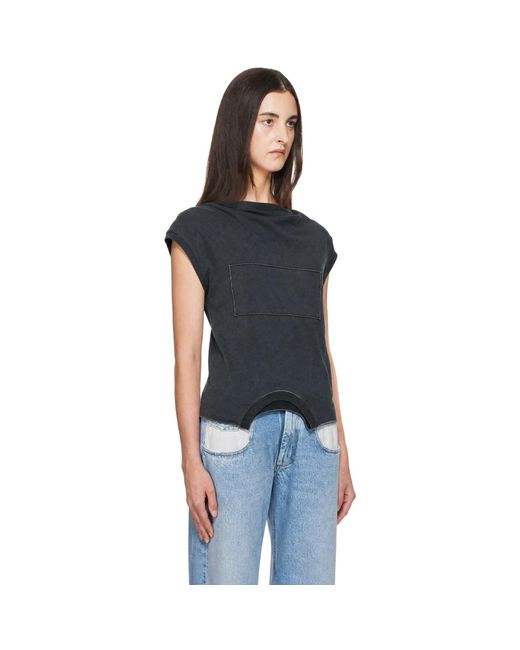 Maison Margiela Black Twisted Upside-Down T-Shirt