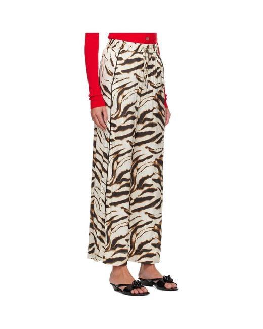 Ganni Multicolor Zebra Satin Lounge Pants