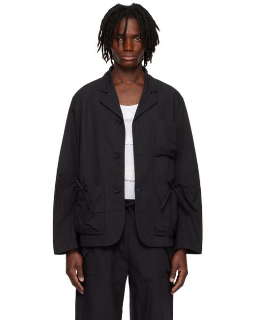 Simone Rocha Black Bow Detail Workwear Blazer for men