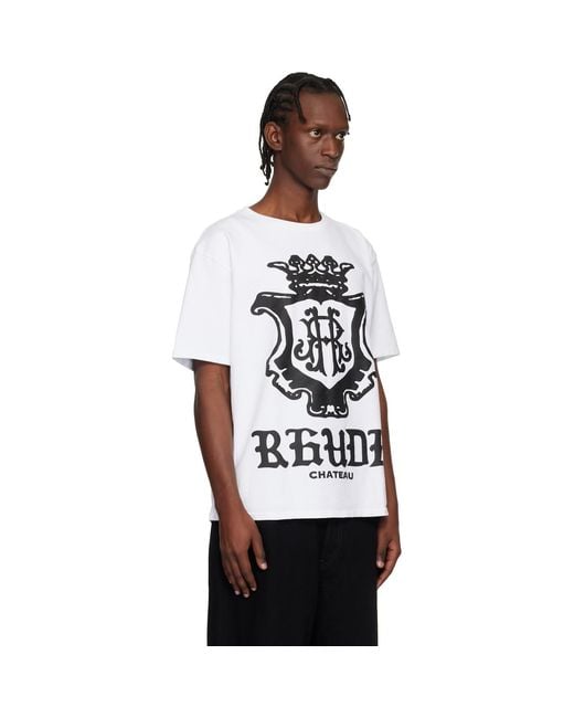 Rhude Black Oversized Chateau Crest T-Shirt for men