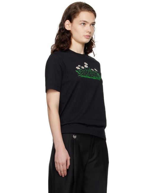 Burberry Black Daisy Logo Cotton T-Shirt