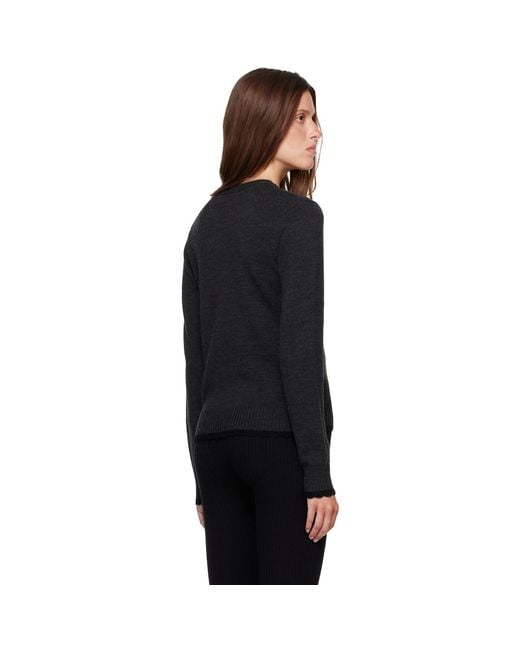 Ganni Black Crewneck Wool Sweater