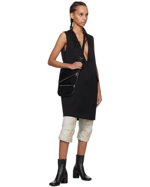 MM6 by Maison Martin Margiela ブラック ミニ Flat Saddle バッグ Black