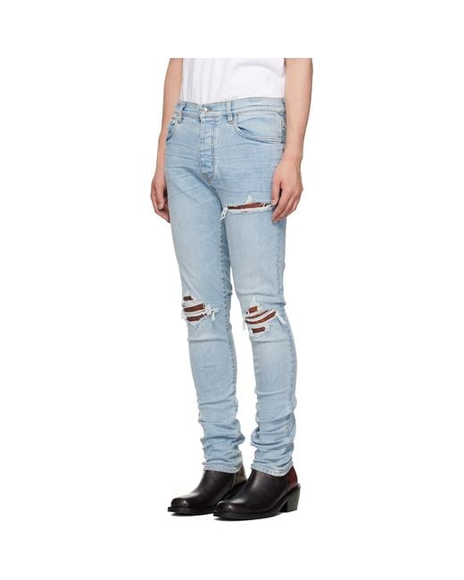 Amiri Blue Croc Mx1 Jeans for men