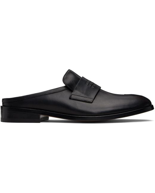 MM6 by Maison Margiela Black Embossed-Logo Loafers for men