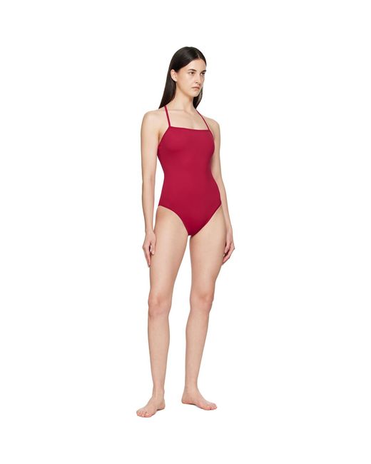 Loulou de Saison Red Itak Lds Criss-crossing Straps Swimsuit