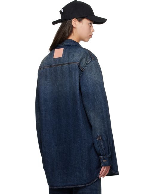 Acne ブルー ボタンアップ デニムシャツ Blue