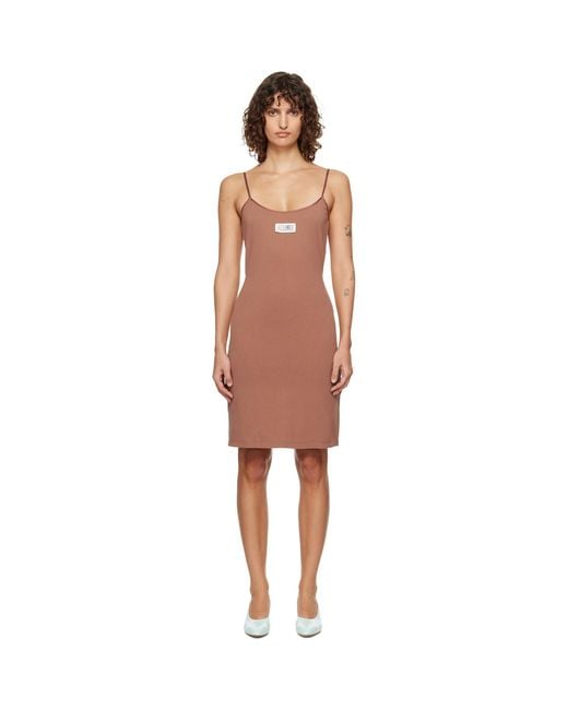MM6 by Maison Margiela Black Tan Cotton Minidress