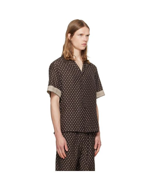 Ferragamo Brown Habotai Silk Shirt for men