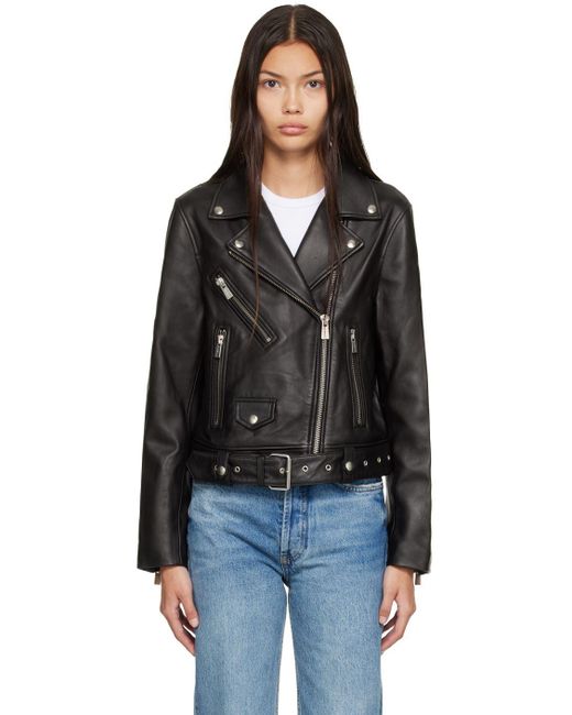 Anine Bing Benjamin Moto Leather Jacket in Black | Lyst