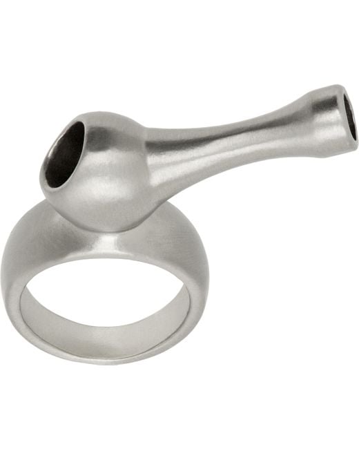 SOSHIOTSUKI Gray Pipe Ring for men