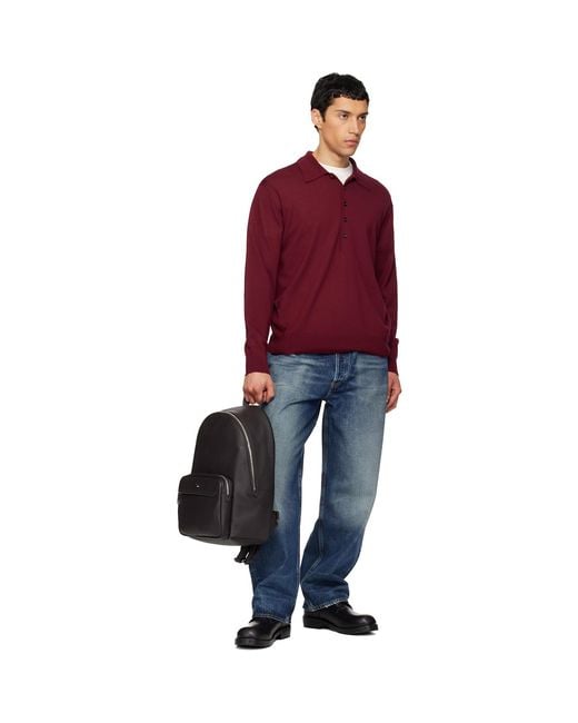 Boss Black Pebble-Grained Backpack for men