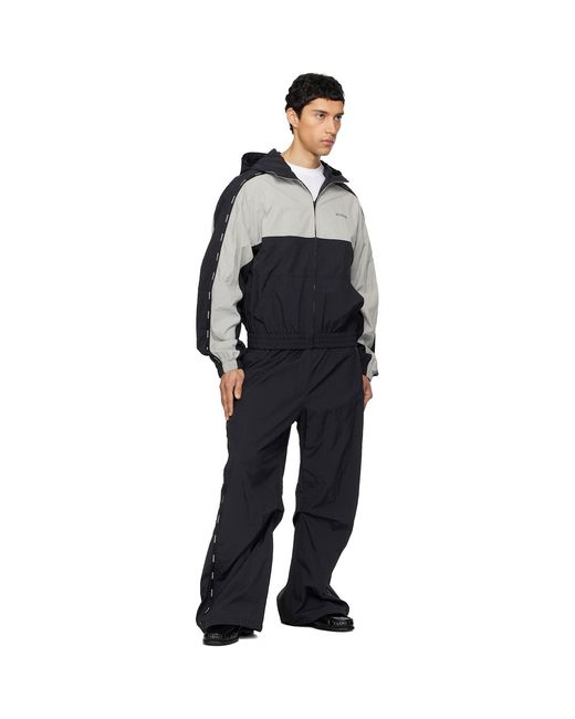 we11done Black Logo Tape Track Jacket for men
