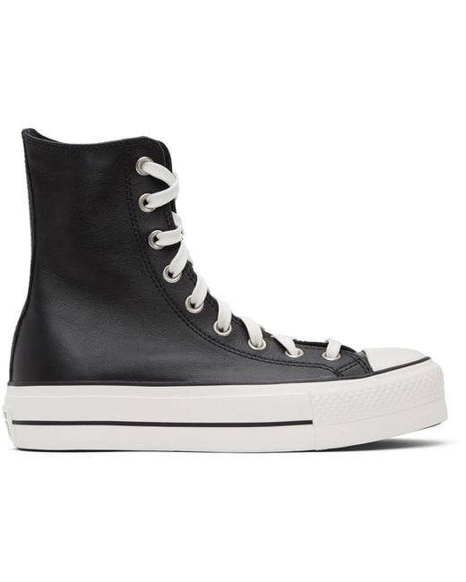 Converse Leather Black All Star Extra High Platform Sneakers for Men | Lyst