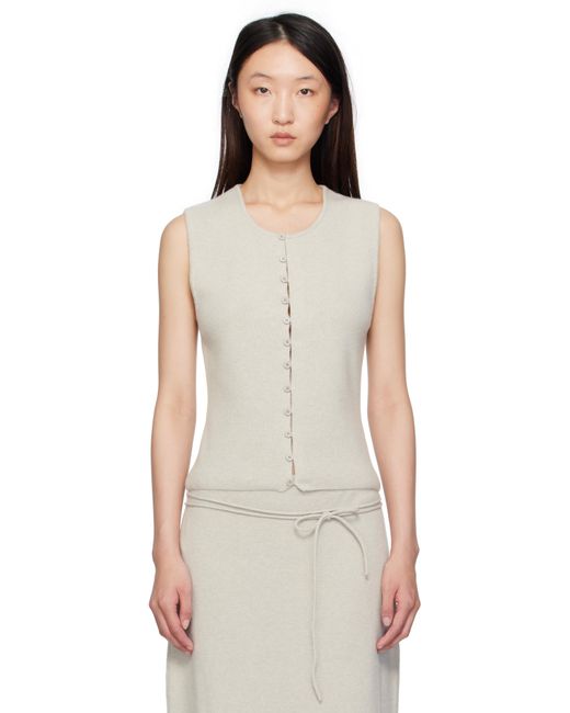 LE17SEPTEMBRE グレー ボタンアップ ニット トップス Gray