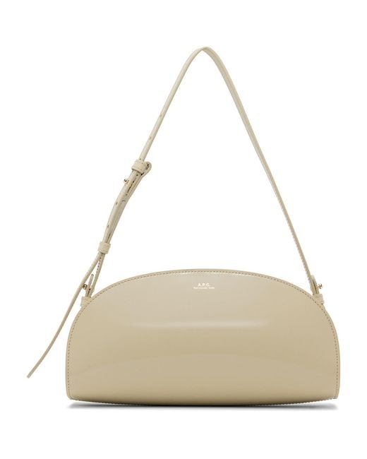 A.P.C. Natural Off- Demi-Lune Shoulder Bag