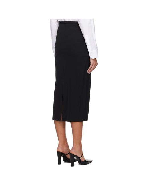 The Row Black Matias Midi Skirt