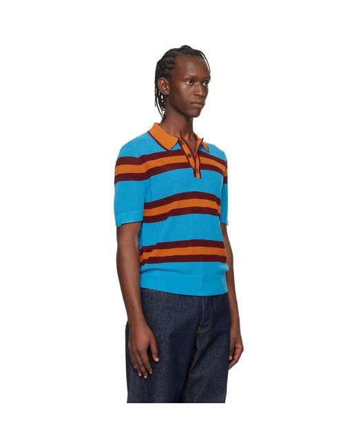 Dries Van Noten Black Striped Polo for men