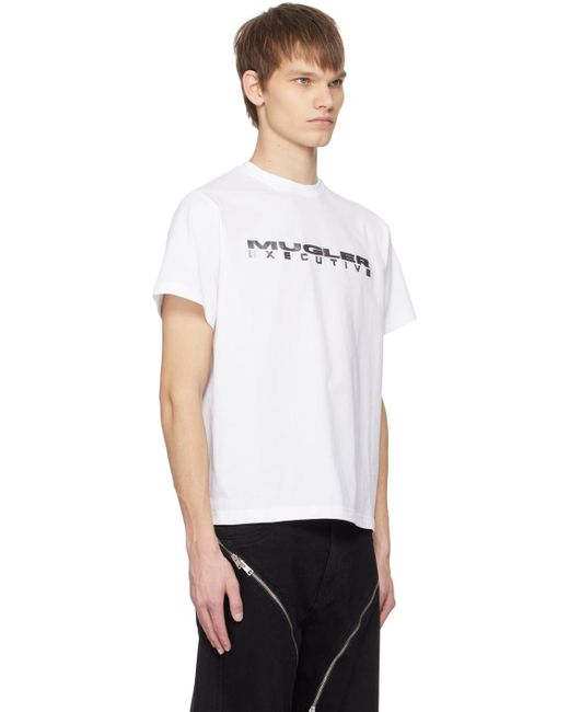 Mugler White Appliqué T-shirt for men