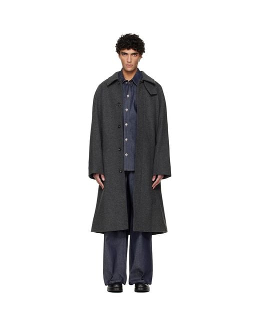 A.P.C. Black Raglan Sleeve Coat for men