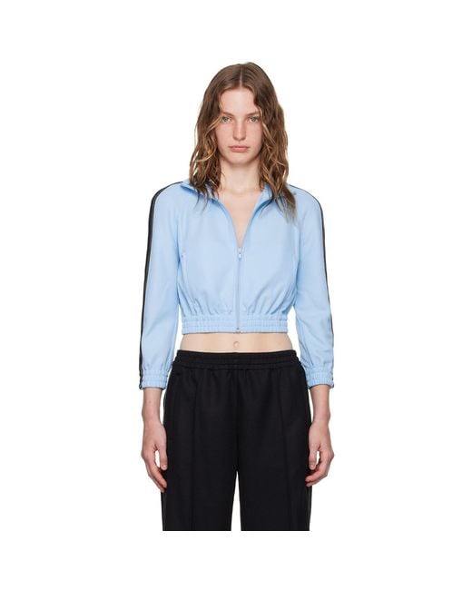 T By Alexander Wang Blue Logo Tape Track Jacket