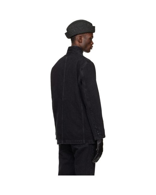 Sir Black Washed Denim Jacket for men
