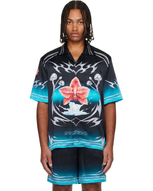 Casablanca Multicolor Silk Shirt With Print for men