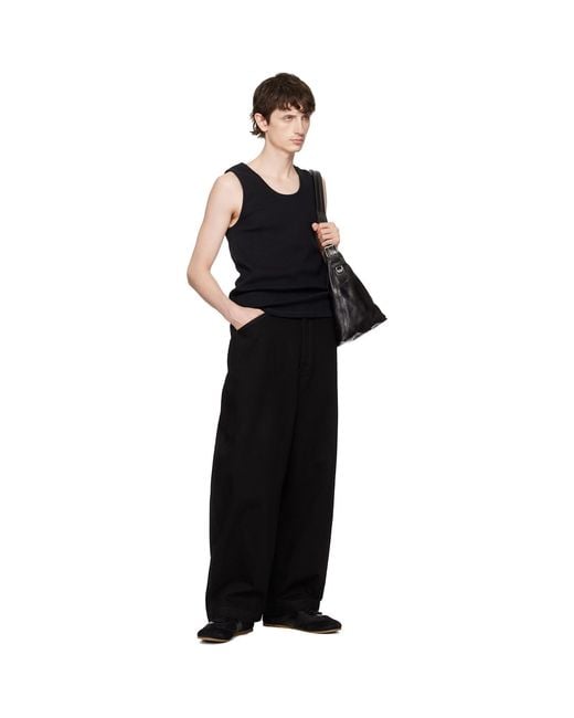 Lemaire Black Maxi Workwear Jeans for men