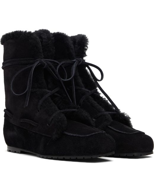 Aeyde Black Paul Shearling Ankle Boots