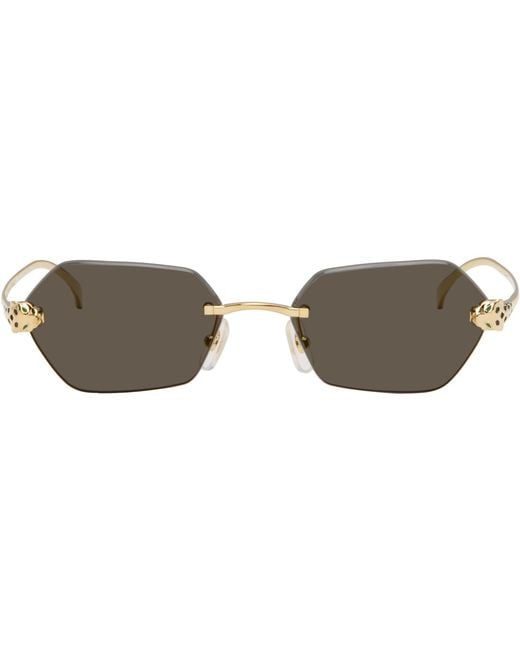 Cartier Black 'Panthère De Sunglasses